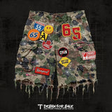 GETADME Y2k Hip Hop Camo Short Jeans Pocket Sweatshorts Men Women Camo Shorts Harajuku Casual Fashion Streetwear Wide Leg Cargo Pants