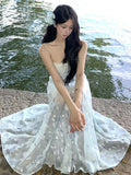 GETADME Korean Maxi Printing Dresses for Women 2025 Vestidos De Mujer Slim Waist Temperament Robe Femme Fashion Sexy Summer Slip Dress
