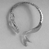 GETADME 레트로 기하학적 금붕어 코이 목걸이 토크 초커 여성용 유럽 미국 스타일 개성 커프 목걸이 주얼리