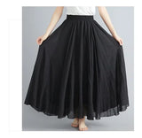 Robe longue en coton et lin Mori Girl, 28 couleurs, taille élastique, coupe trapèze, style ethnique, couleur unie, pour femme.