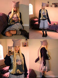GETADME Harajuku Doll Print Hoodie Korean Style Jacket Womens Loose Fit Long Sleeve Cotton Blend Zip Closure Sweethearts Style Coat