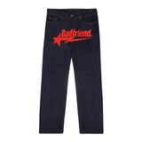 GETADME Y2k Men Retro Harajuku Clothing 2026 New Baggy Casual Wide Leg Jeans Hip Hop Print Jeans Trend Fashion Black High waist Jean