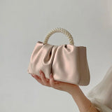Getadme-Fashion Pearl Handle Women Dinner Clutch Purse Handbags Luxury Design Ladies Square Shoulder Bags Female Small Messenger Bag