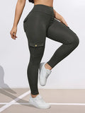 GETADME 1/3 PCS Washed Print Work Pocket Women Leggings Elastic Butt Lifting Fitness Tights 2025 New Athletic Pants Fashion Streetwear