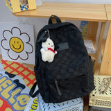 GETADME Gift pendant schoolbag, female high school student schoolbag, backpack, college student large-capacity and versatile backpack