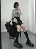 Getadme-Korean Streetwear Crop Top Women Halter Vest and V Collar Pullover Kpop Two Piece Set Harajuku Design Sporty Top Female