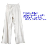 GETADME 새틴 와이드 레그 팬츠 롱 플로어 캐주얼 팬츠 여성 여름