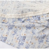 GETADME 프렌치 스타일 해변 슬링 휴가 드레스 여성 레이스 스플라이싱 플로럴 레이어드 루즈 미드 드레스 달콤한 가짜 투피스 비치 드레스