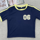 GETADME 2025 Retro Street Aesthetic Baby T-shirt Women Green Brazil Letters Print Crop Tops Casual Slim Short Sleeve Y2k Clothes E-girls