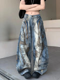 GETADME 2025 Trashy Y2K Punk Style Grunge Streetwear Baggy Stacked Jeans Pants For Women Designers Clothes Wide Leg Lady Denim Trousers