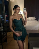 GETADME Women Strapless Backless Dress Fashion Off-shoulder Corset Bustier Party Club Dresses 2025 Chic Lady Waist Cinching Evening Gown