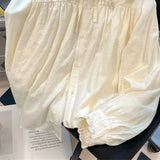 GETADME Xpabb 스위트 레이스 플로럴 턴다운 칼라 셔츠 여성 가을 ​​긴팔 루즈 캐주얼 블라우스 여성용 올매치 버튼 셔츠