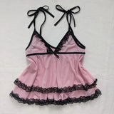GETADME Sexy Sling Y2K Solid Fashion Tank Goth Solid Slim Backless Women Punk Crop Vintage Coquette Harajuku 2000s Aesthetics tank top