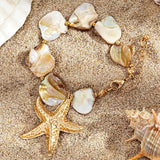 GETADME Retro Starfish White Shell Conch Pendant Necklace  Women 2025 Simple Creative Colorful Stones  Hand Woven beach Jewelry Girls