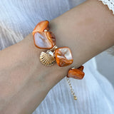 GETADME Retro Starfish White Shell Conch Pendant Necklace  Women 2025 Simple Creative Colorful Stones  Hand Woven beach Jewelry Girls