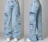 GETADME American Fashion Hip Hop Joker Oversized Jeans Women Street Y2K New Clearance Spot Hot Mopping Wide-leg Pants Unisex Loose Jeans