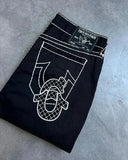 GETADME Harajuku High Waist Straight Y2k Denim Pants Wide Leg Jeans Vintage Buddha Embroidered Jeans Casual High Street Women Clothing