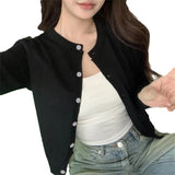 GETADME Alobee Red Cardigan Knit Early Autumn Women Clothes New 2025 Outdoor Crop Sweater Outerwear Long Sleeve Top Bottoming Shirt