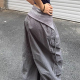 GETADME Y2K Cargo Pants Women Streetwear Letter Diamond Baggy Sweatpants Harajuku White Wide Leg Joggers Summer Grunge Casual Trousers