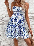 GETADME Pure desire sweet white strapless dress for women, summer spicy girl waist-fitting fishbone princess puff skirt short dress.
