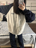 Getadme Harajuku Zip Up Hoodies Women Korean Fashion Streetwear Hooded Sweatshirts Female Kpop Vintage Tops Spring and Autumn