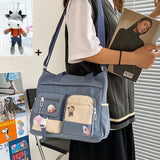GETADME Nylon Waterproof Canvas Women Handbags Shoulder Bag Japanese Ladies Messenger Bag Student School Crossbody Bags for Girl Satchel