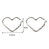 Getadme-Trendy 1Pair Lovely Women Fashion Personality Exaggerated Hollow Heart Design Earring Cuff For Girl Birthday Jewelry Gift