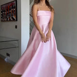 GETADME Vintage French Style Spaghetti Strap Solid A-line Satin High Waist Party Maxi Dresses Evening Party Fashion Vestidos 2025