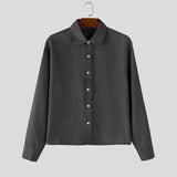 GETADME INCERUN Men Striped Shirt Lapel Long Sleeve Loose Casual Men Clothing 2025 Oversize Streetwear Spring Autumn Tops Fashion Shirts