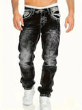 GETADME European American Jeans Men's Autumn New Slim Elastic Trousers Fashionable Vintage Wash Denim Pants Male Streetwear