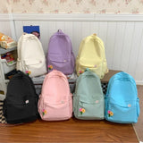 GETADME New Waterproof Nylon Women Backpack Female Travel Bag Backpacks Schoolbag for Teenage Girls Solid Color Bookbag Mochila Bookbag