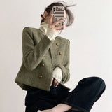 O-Neck Jacket Women Elegant Long Sleeve Streetwear Design Classic Temperament Vintage Casual Chic Simple Coats Tops New