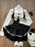 GETADME 2025 Japanese Style Kawaii Clothing 3 Piece Skirts Set Women Bodycon Slim Even Party Clothing Autumn Lolita Suits Y2k Crop Tops