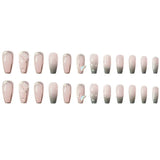 GETADME 24Pcs Press on Nails Long with Designs Pink Rhinestones False Fake Nails Press On Coffin Artificial Nails for Women Stick on