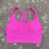 GETADME Cross Straps Sports Bra Women Gym Sports Top High Support Fitness Bralette Yoga Vest Push Up Running Underwear With Chest Pad