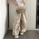 GETADME Designer Layering Cargo Pants Women Summer Lightweight Quick-Dry Jazz Dance Trousers Baggy Paratrooper Streetwear Wide Leg Pants