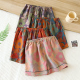Getadme-New Summer Women's Pajamas 100% Cotton Shorts Yarn-dyed Jacquard Shorts Women's Loose Home Pants Thin Home Pants Pajamas