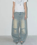 GETADME Light Colour Trend Dressing Up Korean Style Simple Baggy Angel Printed  Jeans 2025 Spring Necessary Solid Retro Straight Pants