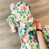 GETADME Women New Summer Pants Beach Vacation Wide Leg Pants Multi Color Printed Trends Pants