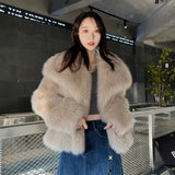 Getadme-New Women Winter Warm Faux Fur Coat Big Collar Women Velvet Coat Casaco Feminino