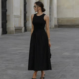 GETADME Dresses Summer Women's 2025 New Chic Slim Simple Elegant Holiday Dress Street Women's Comfortable Youth Dress