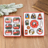 GETADME Wooden Train Pendants Christmas Tree Mini Hanging Doll Ornaments Decoration for Home 2025 Navidad Noel Xmas New Year 2025 Gifts