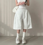 GETADME Summer Drawstring Wide Leg Shorts Women Fitness Running Loose Casual Large Sports Shorts Sweat Short High Elastic Lace Up Pants