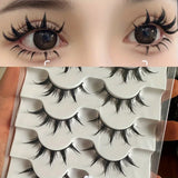 GETADME Anime-Inspired False Eyelashes, 5 Pairs Cartoon Eye Faux Lashes, Dramatic Look Demon Style, Volumizing & Lengthening
