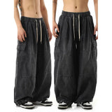 GETADME Black Baggy Cargo Jeans Trousers Men Casual Wide leg Jogging Pants Oversize Vintage Straight Loose Work Jeans Pants Soft Comfort