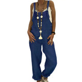 GETADME 여성 점프수트 편안한 롬퍼 얇고 피부 친화적인 루즈한 단색 여성 롬퍼 조절 가능한 스트랩 점프수트 긴 바지 롬퍼