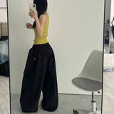 GETADME 오버사이즈 블랙 스웨트팬츠 여성 Y2K 하라주쿠 배기 조거 팬츠 여름 스트리트웨어 와이드 레그 팬츠 한국 패션 캐주얼 바지 신상품