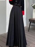 Getadme Women Skirts Spring Pleated Floor Length Solid Simple Classic Graceful Popular Newly Young Stylish Cool Korean Style Hot Sale