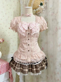 GETADME Sweet Dresses 3Piece Set Y2k 90s Crop Top Kawaii Sexy Harajuku Japanese Sling+Top+Mini Skirt lace Slim Summer Fashion Dress Chic