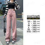 GETADME OUSSYU Woman Jeans High Waist Straight Wide Leg Cotton Denim Clothing Blue Streetwear Vintage Fashion Harajuku Women Trousers